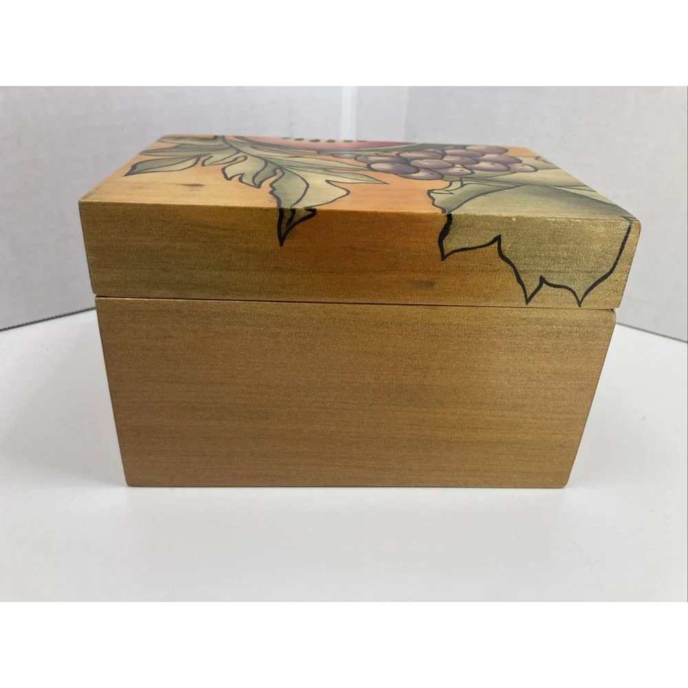 Vintage Wooden Colorful‎ Fruit on Wood Recipe Box w/Recipes Philippines